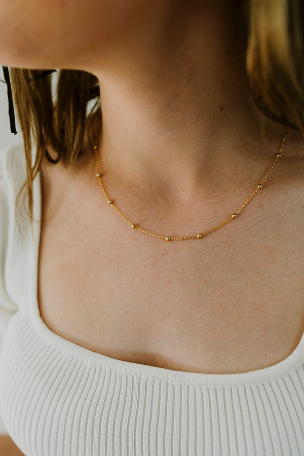 24K Gold Filled Satellite Chain Dainty Gold Ball Chain 18 Inches