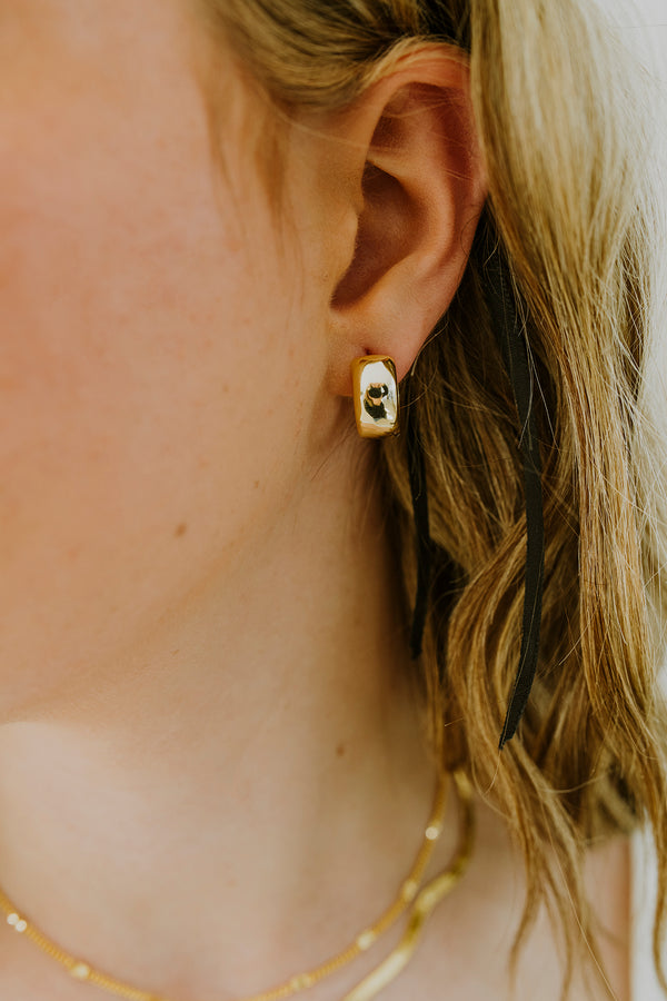 Minimalist 24K Gold Filled Thick Huggie Hoop Earrings