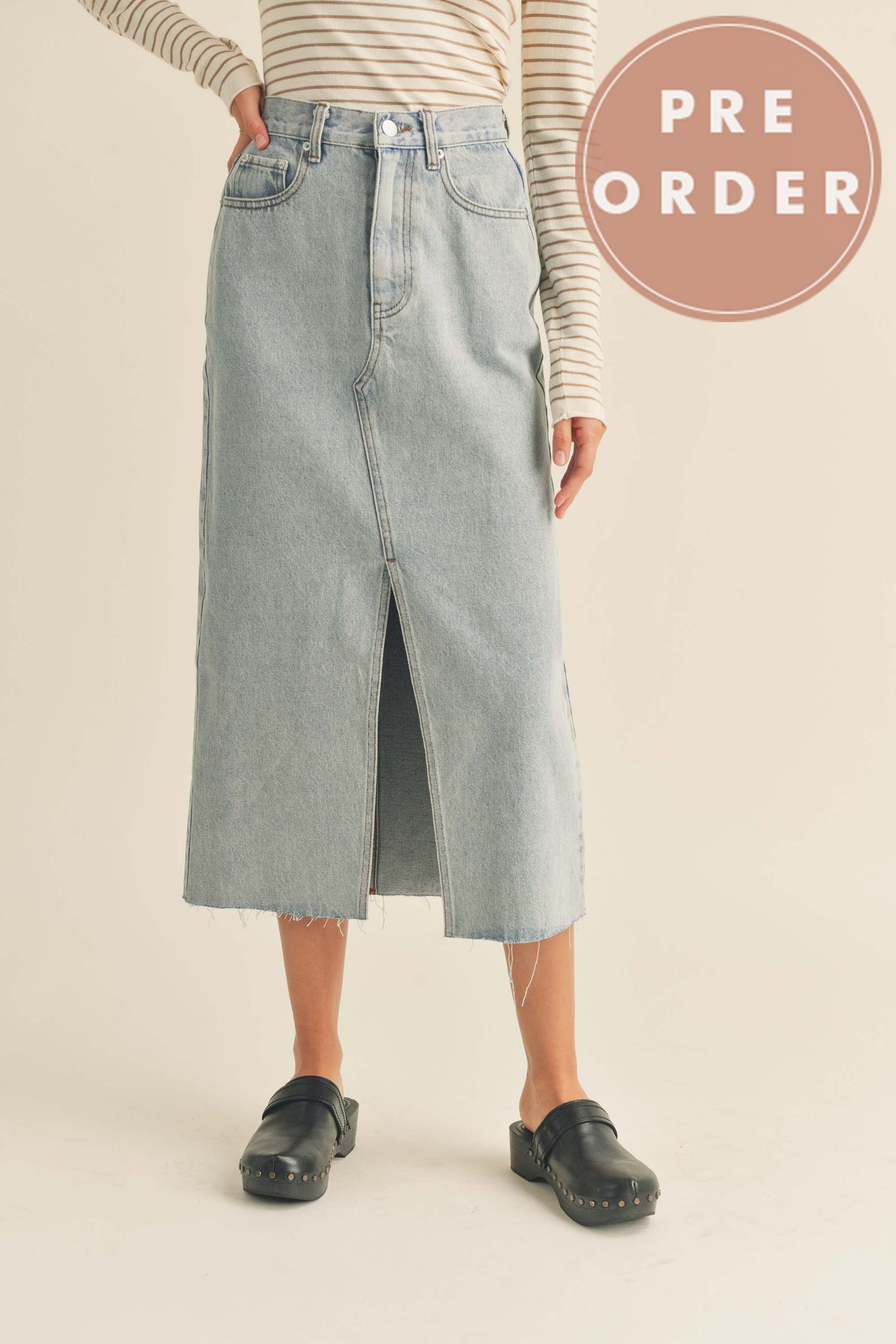 pre-order-1-2-weeks-kyla-front-slit-denim-skirt-blush-lane