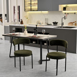 Set of 2 Mid-Century Modern Boucle Dining Chairs-2