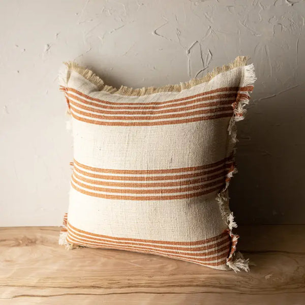 18x18 Terracotta Striped Throw Pillow Fall Decor (Set of 2)