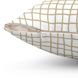 Grid Pillow Cover + Insert in Taupe