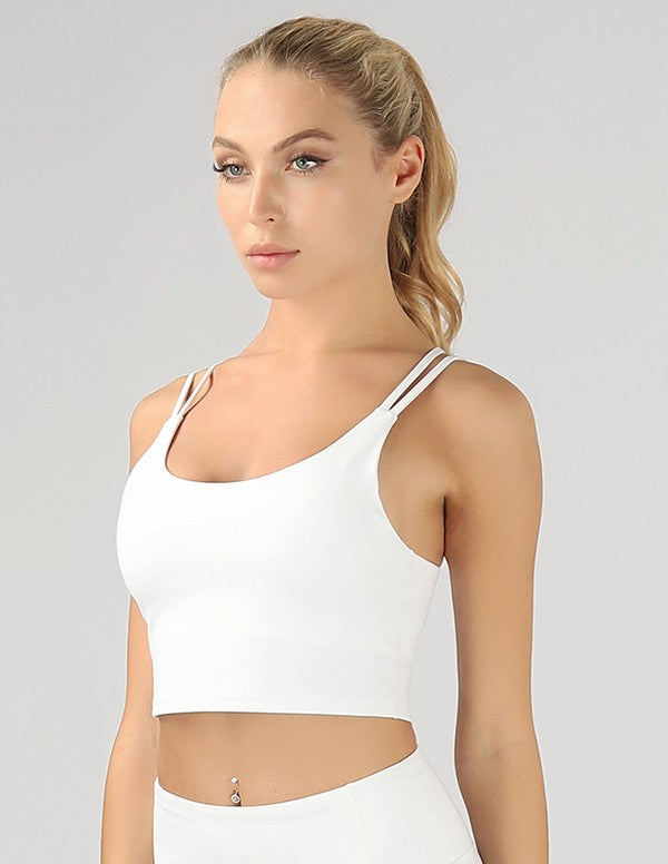 Split Shoulder Strap Sport Bra