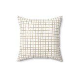 Grid Pillow Cover + Insert in Taupe