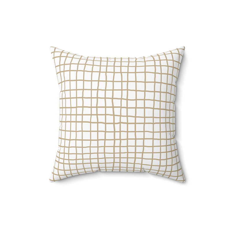 Grid Pillow Cover + Insert in Taupe