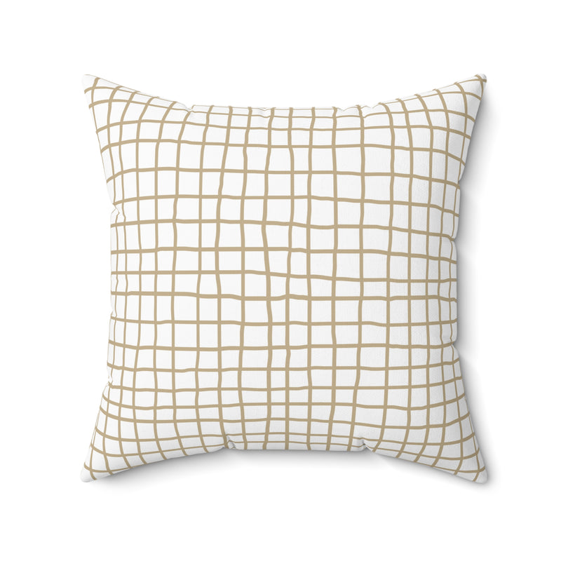 Grid Pillow Cover + Insert in Taupe