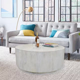 Tamia 42 In. White round Wood Top Coffee Table