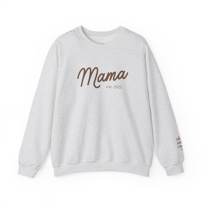 Personalized Mama Crewneck Sweatshirt, Cozy Sweatshirt Customized Mama Sweatshirt