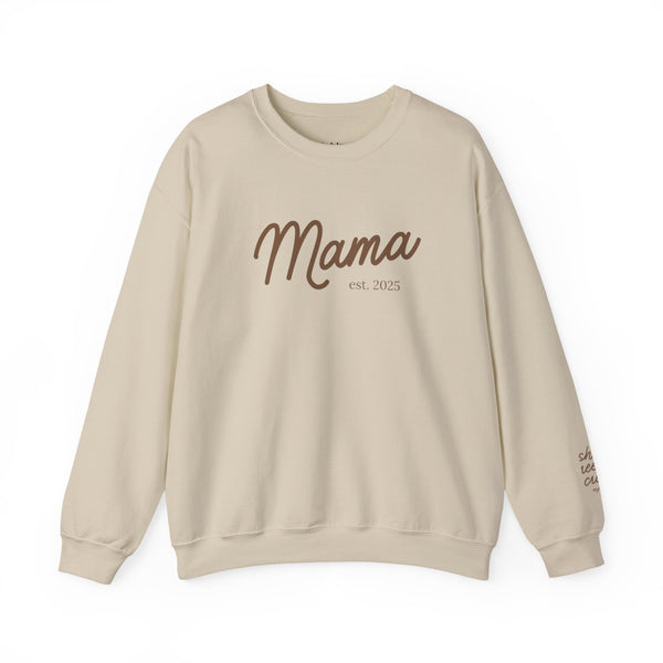Personalized Mama Crewneck Sweatshirt, Cozy Sweatshirt Customized Mama Sweatshirt
