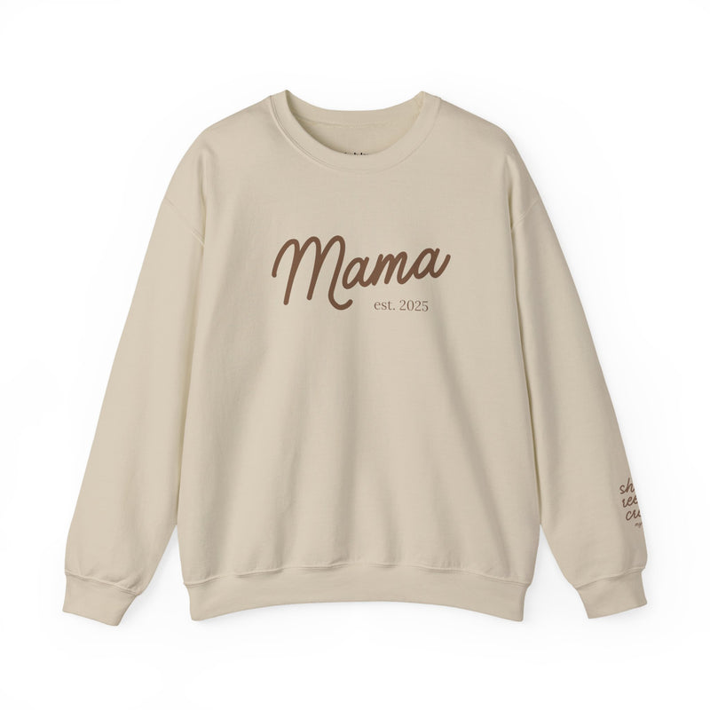 Personalized Mama Crewneck Sweatshirt, Cozy Sweatshirt Customized Mama Sweatshirt