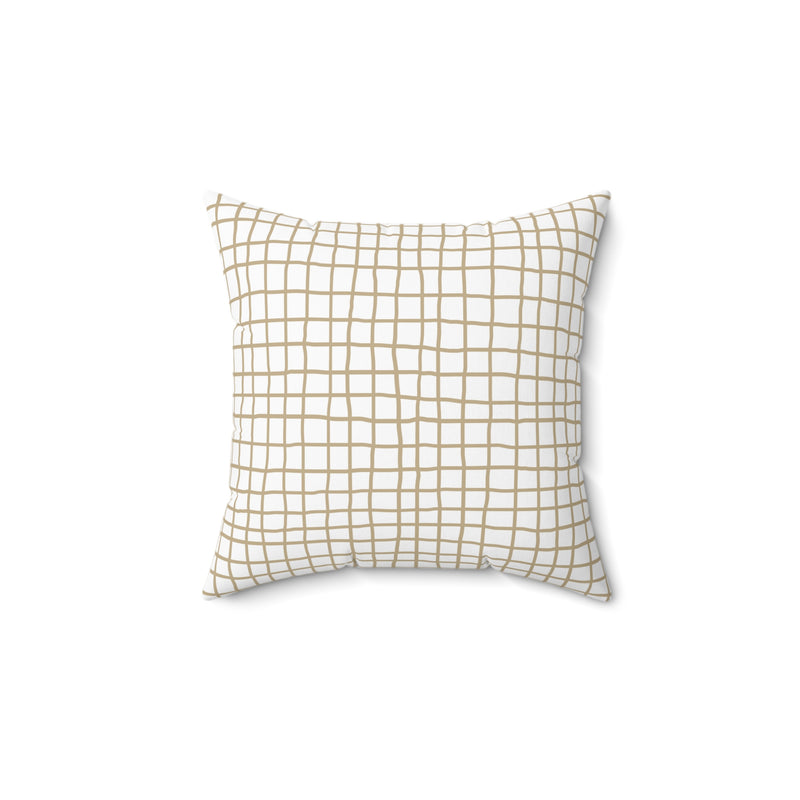 Grid Pillow Cover + Insert in Taupe