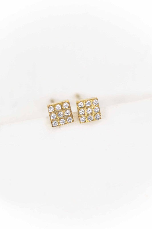 Disco Square Stud Earrings