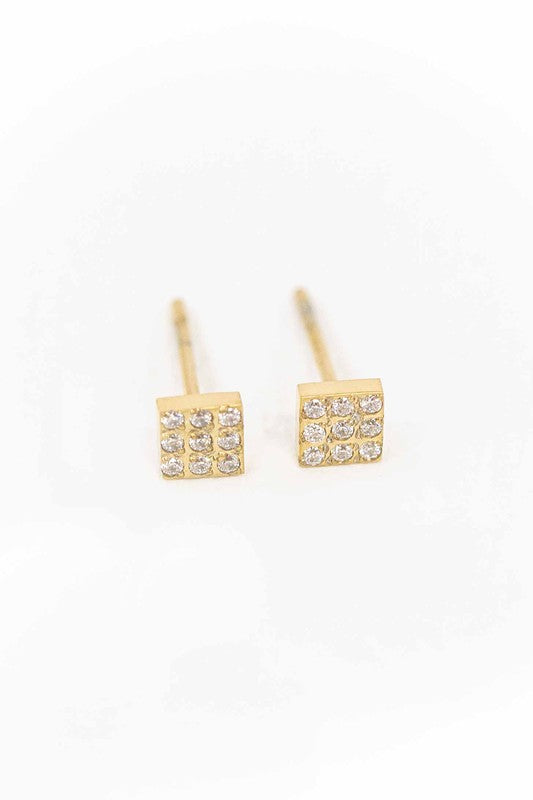 Disco Square Stud Earrings