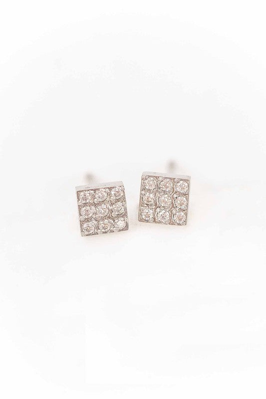 Disco Square Stud Earrings