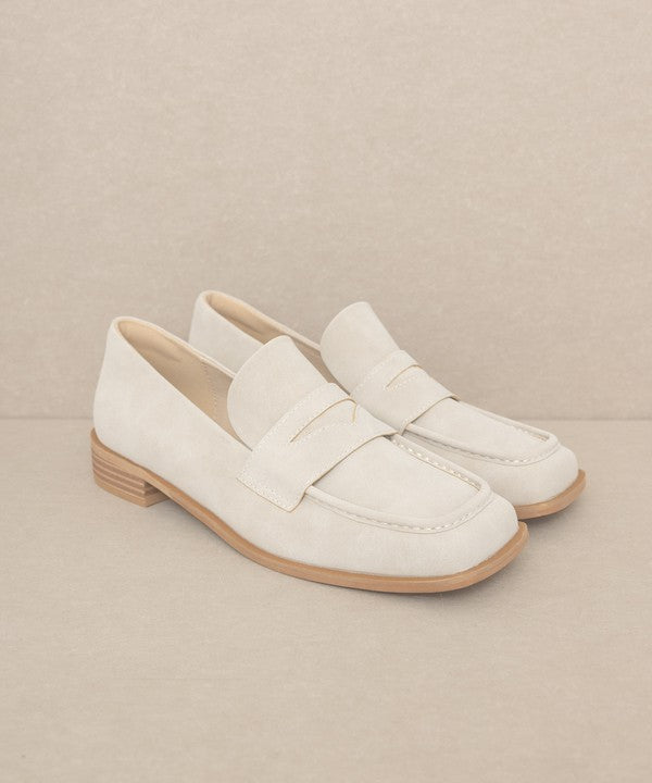 Square Toe Penny Loafers