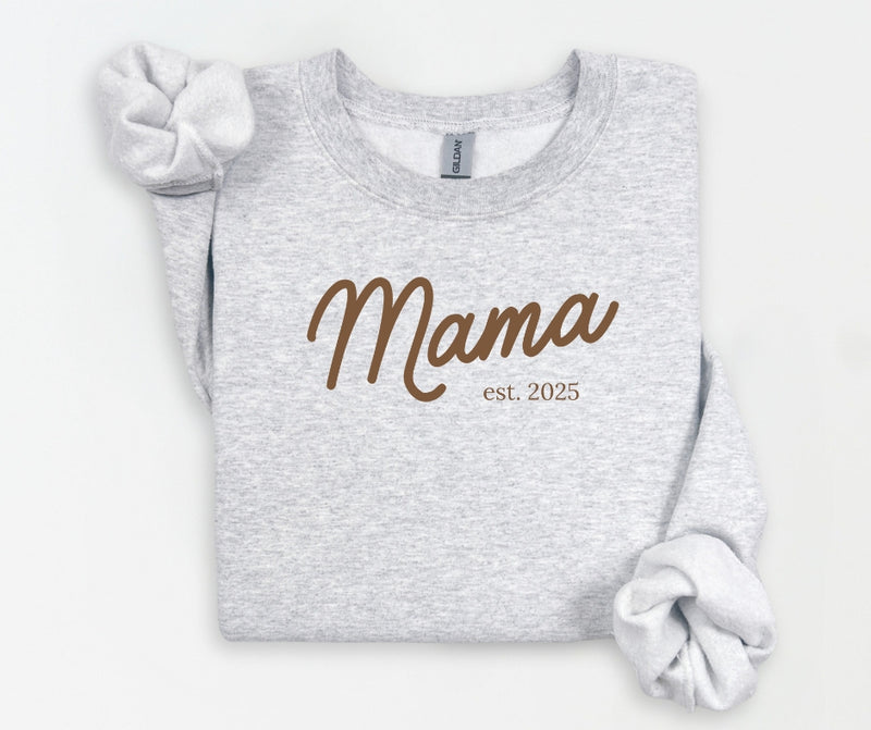 Personalized Mama Crewneck Sweatshirt, Cozy Sweatshirt Customized Mama Sweatshirt