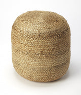 16" Jute Round Pouf Ottoman-2