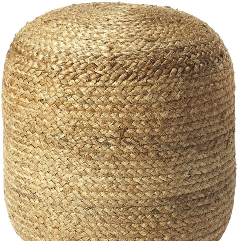 16" Jute Round Pouf Ottoman-3