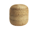 16" Jute Round Pouf Ottoman-4