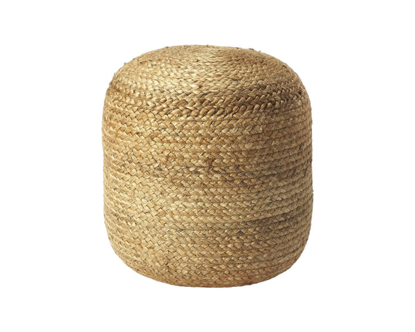 16" Jute Round Pouf Ottoman-1
