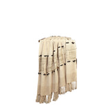 Beige Woven Cotton Abstract Throw Blanket-4