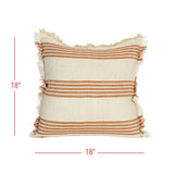 18x18 Terracotta Striped Throw Pillow Fall Decor (Set of 2)