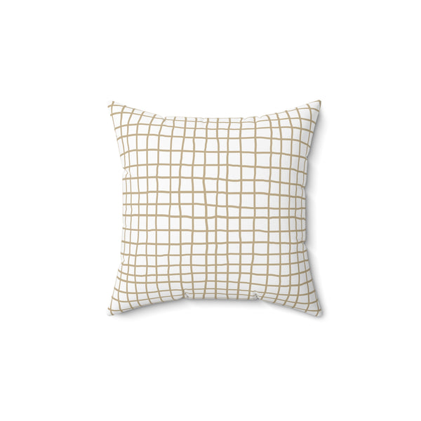 Grid Pillow Cover + Insert in Taupe