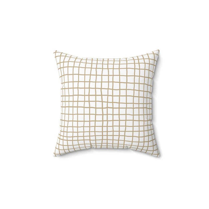 Grid Pillow Cover + Insert in Taupe
