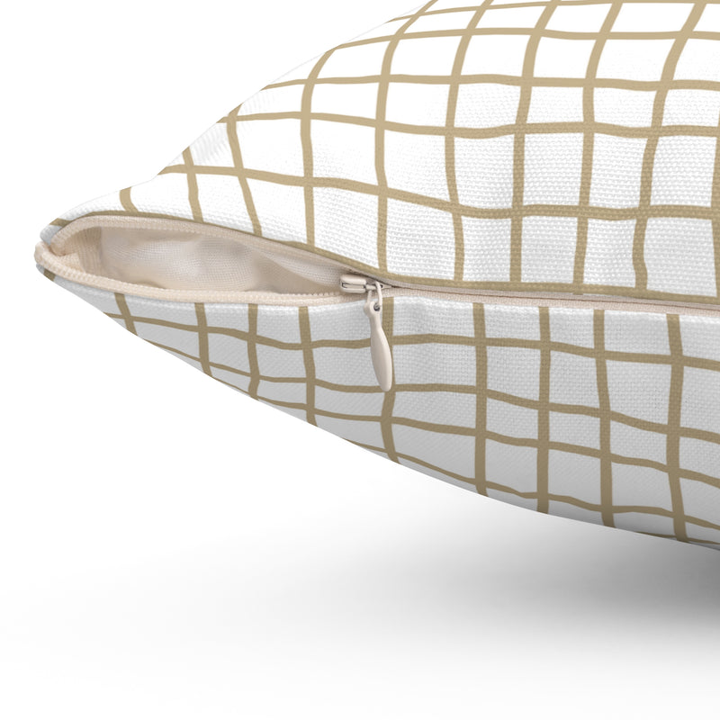 Grid Pillow Cover + Insert in Taupe