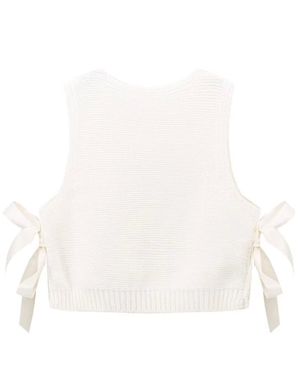 Lula Knit Bows Sleeveless Vest