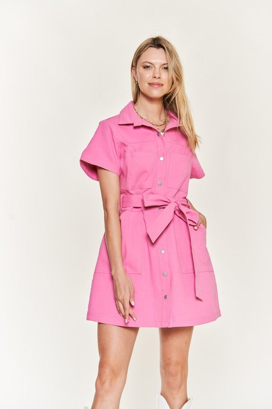 Belted Cotton Dress