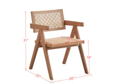 ACME Velentina Arm Chair (Set-2), Rattan & Natural Finish