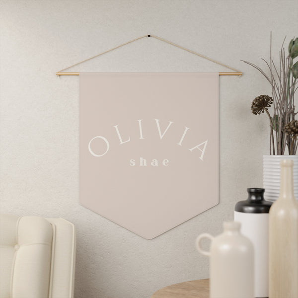 Custom Baby Girl Pennant Banner in Blush/Cream Font | Custom Name Nursery Pennant Banner