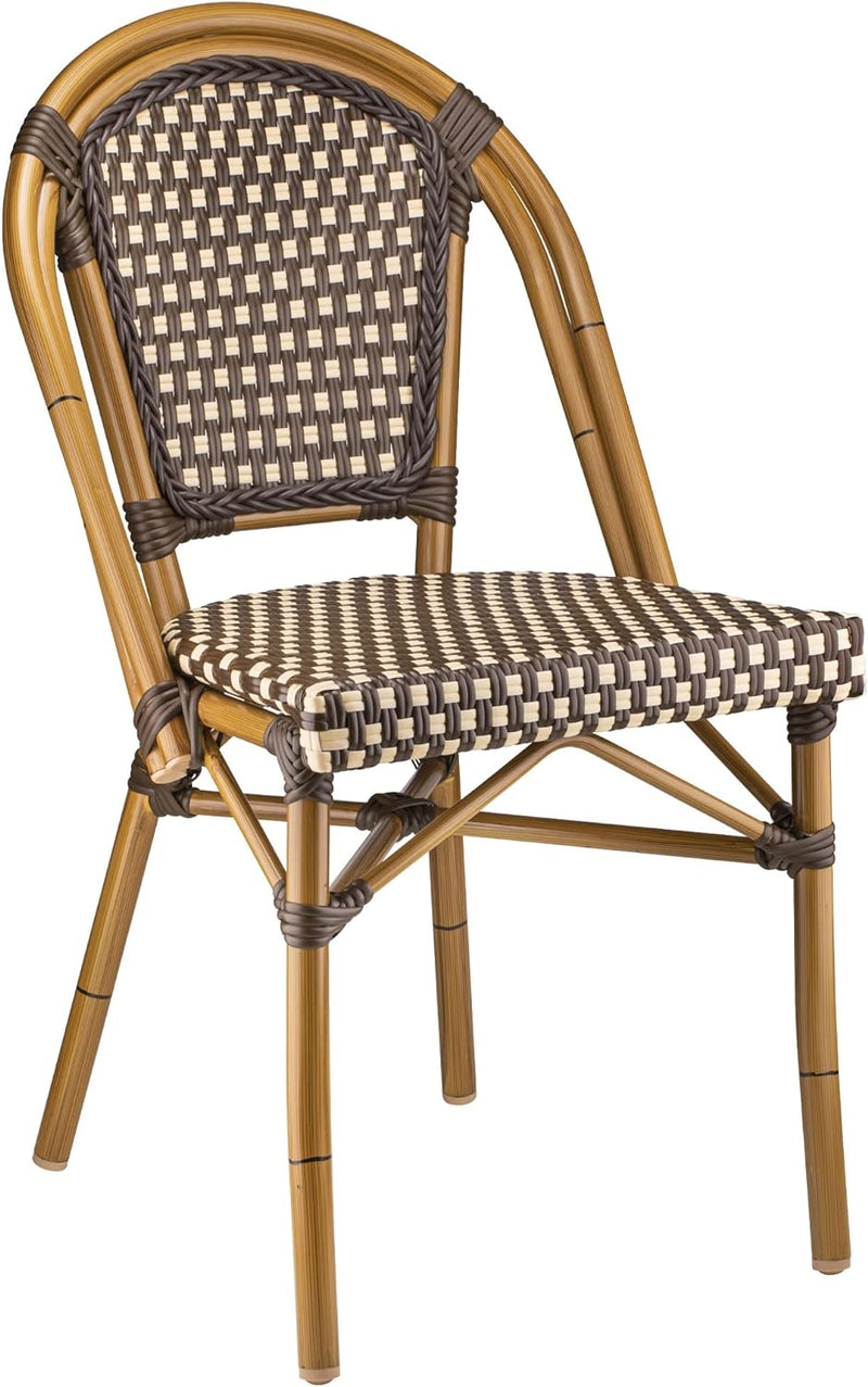 Aluminum Bamboo Look Walnut Chair 2Pk