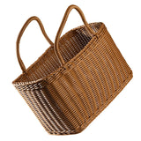 Woven Wicker Basket with Handle-0
