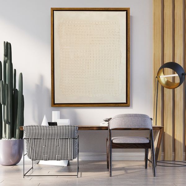 Beige Abstract Lines Textured Artwork - 3D Minimalist Abstract Textured Artwork- Wabi Sabi Art (Copy)