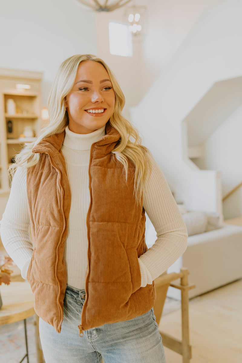 Corduroy Puffer Vest