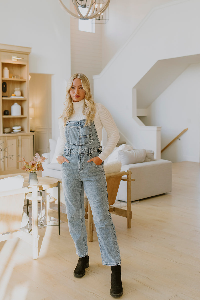 Denim Straight Leg Jumpsuit