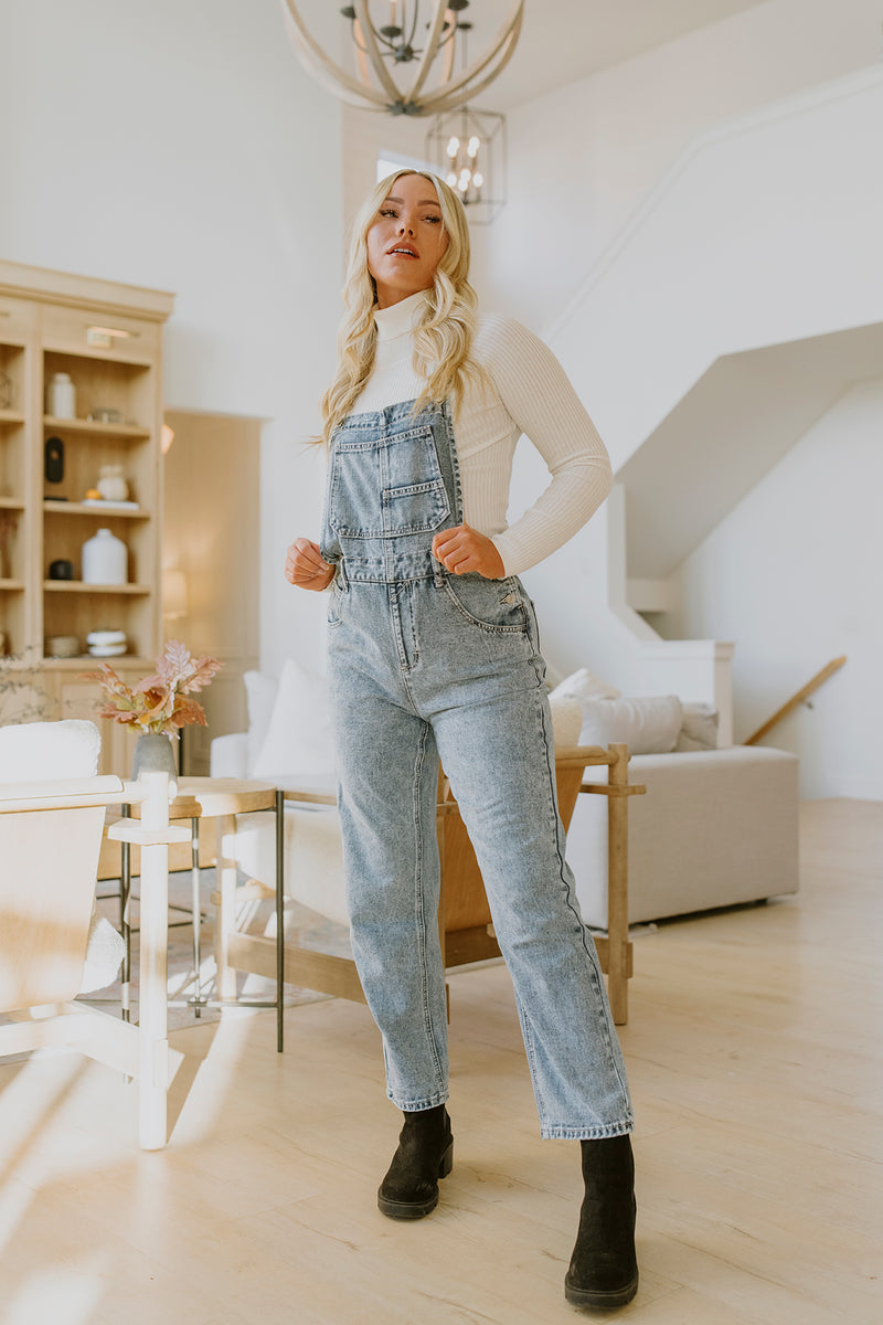 Denim Straight Leg Jumpsuit