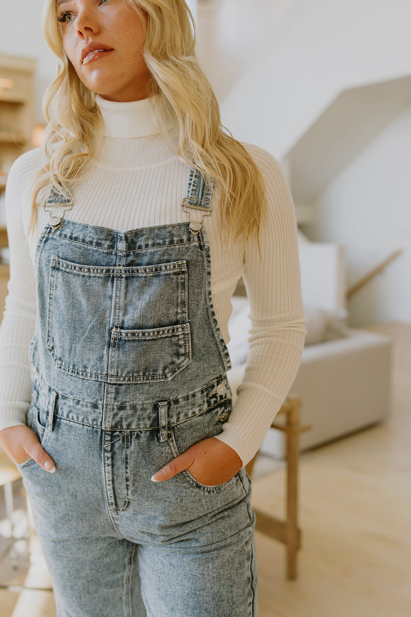 Denim Straight Leg Jumpsuit