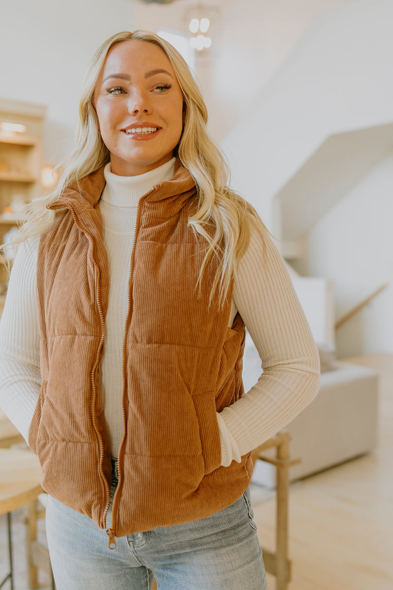 Corduroy Puffer Vest