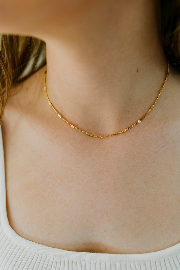 24K Gold Filled Curb Chain Necklace