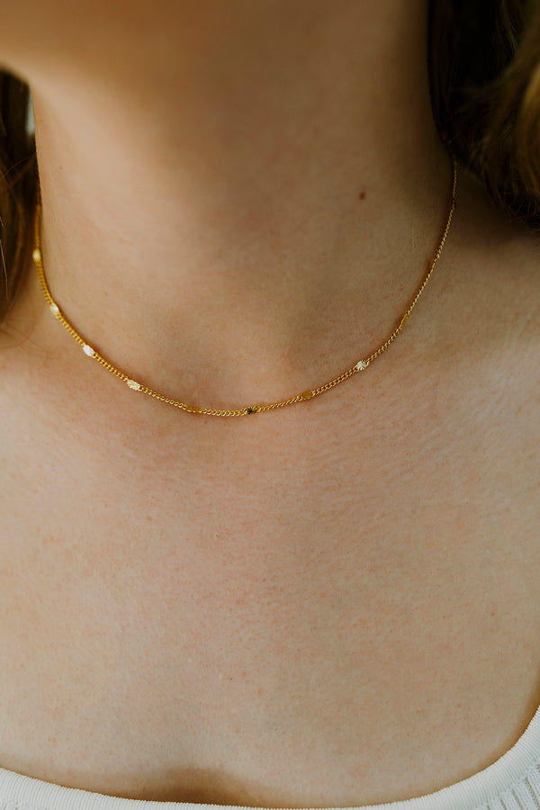 24K Gold Filled Curb Chain Necklace
