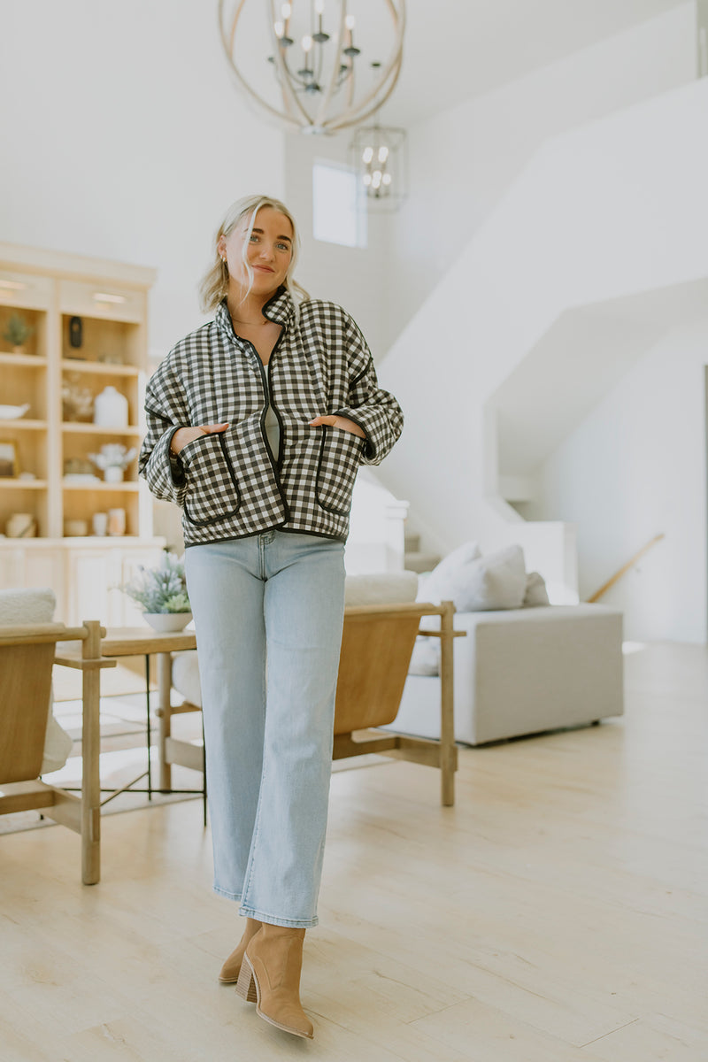 Checkered Quilted Jacket