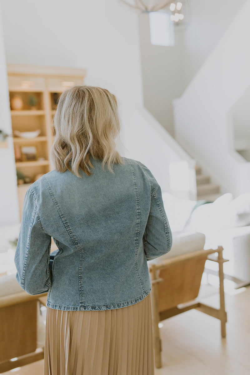 Tie-Front Denim Jacket