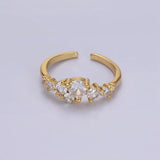 14K Gold Filled Multiple Clear Round CZ Bubble Ring