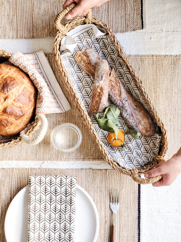 Woven Breadbasket with Natural Handle-1