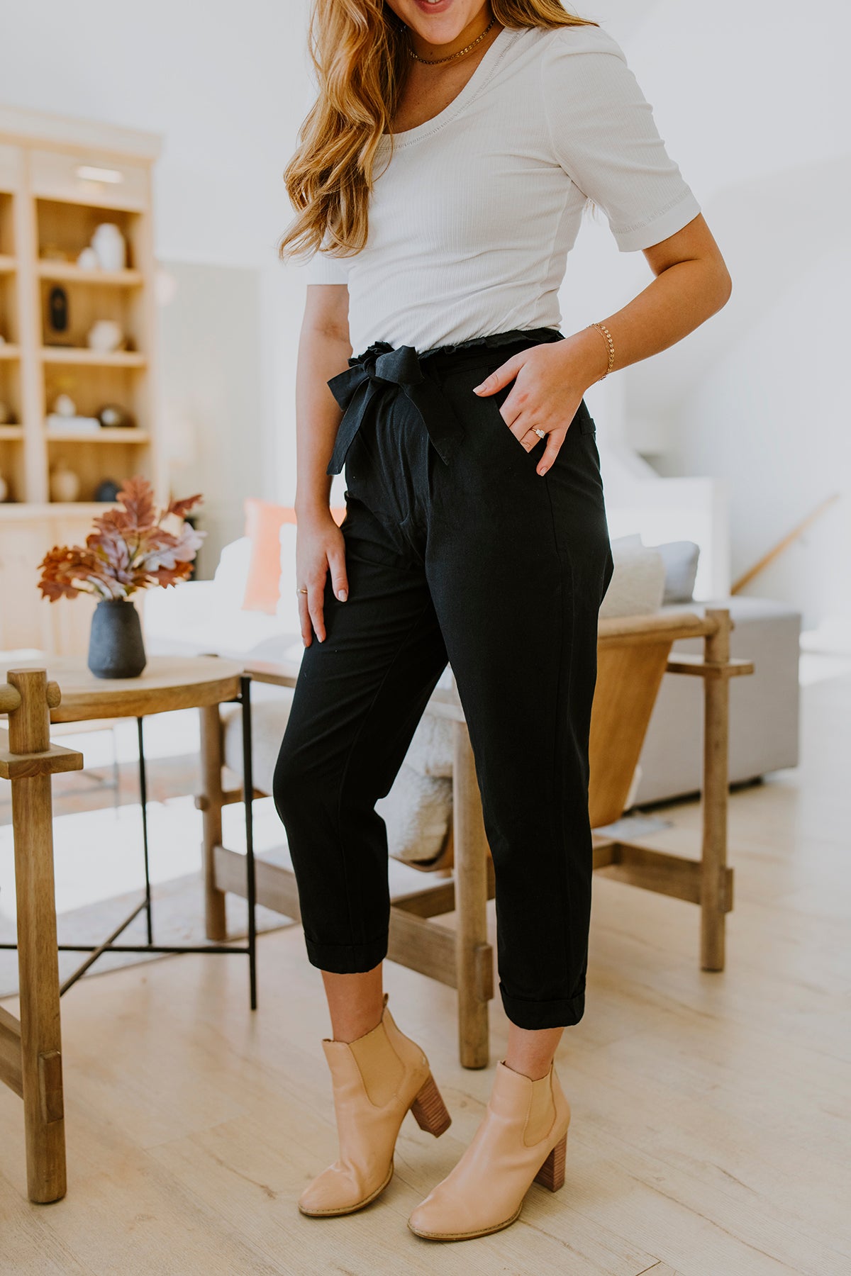 Black Paperbag Pants – Blush Lane