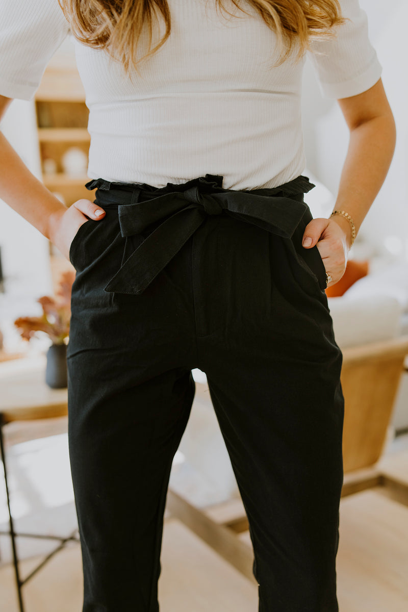 Black Paperbag Pants