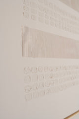 Cream Lines & Dots - 3D Minimalist Abstract Textured Artwork- Wabi Sabi Art